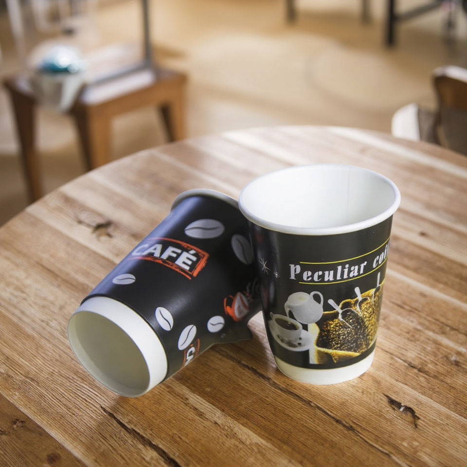 Double Wall Paper Coffee Cup Paper Cup Holder with Lids Factory Made in ...