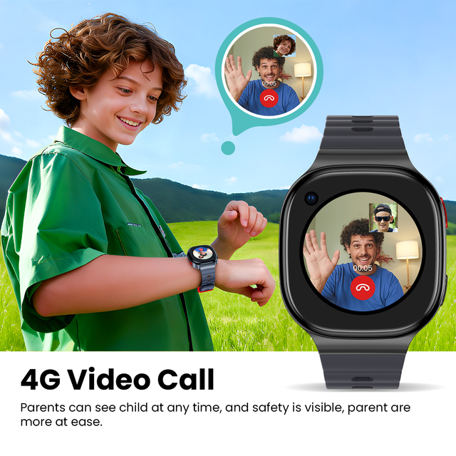 LAGENIO L51Q 4G Kids Smart Watch GPS+LBS+WIFI Position Video Call AI Voice Assistant 950MAH SOS Android 8.1 Smart Watch for Kids