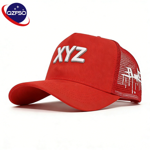 QZFSO Gorra Trucker de 5 Paneles de Algodón con Logotipo Bordado Personalizado de Alta Calidad, Unisex, con Visera Curva, Gorra Deportiva de Béisbol - Product Image 1