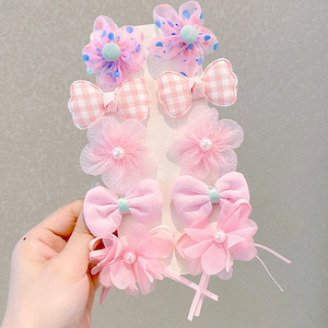 Super Fairy Fabric <b>Flower</b> Bow BB Hair Clips Set Soft No Hurt Barrettes For Princess Girls Side Bangs Pins Kids Hair Accessories - Product Image 6