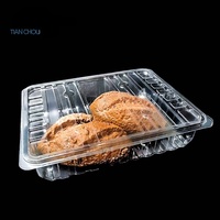 Conteneurs d'emballage alimentaire en plastique PET de qualité alimentaire, épaisseur 0,5 mm, forme rectangulaire, pour pain, gâteaux, biscuits, vente en gros d'usine