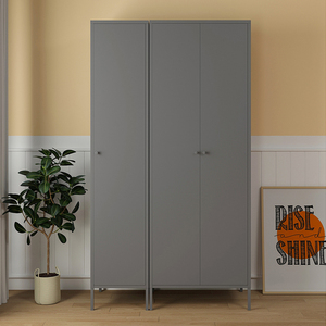 Precio barato a la <span class=keywords><strong>venta</strong></span>, alta calidad, habitación pequeña moderna, armario de almacenamiento de ropa de 2 puertas, armarios de metal de color para armario de dormitorio - Product Image 2