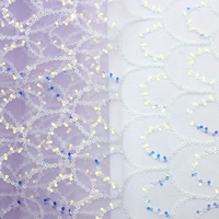 Tissu en maille brodé de sequins sirène de haute qualité, motif écailles de poisson, tulle pour robes de mariée et robes de soirée élégantes pour femmes, vente en gros