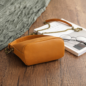genuine leather handbag for women soft vegetable-tanned leather small bag retro chain <b>strap</b> <b>shoulder</b> bag - Product Image 4