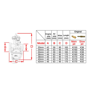 <span class=keywords><strong>KEIHIN</strong></span>-<span class=keywords><strong>carburador</strong></span> PWK para motocicleta, pieza de carreras para scooter Dirt Bike ATV con Power Jet usado de 250cc, 33, 34, 35, 36, 38, <span class=keywords><strong>40</strong></span> y 42mm - Product Image 5