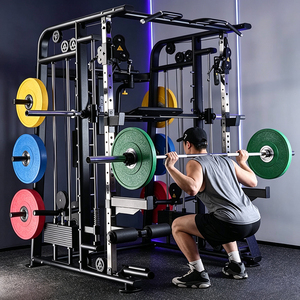 Appareil de musculation multifonctionnel commercial moderne en acier avec système de croisement de câbles et rack à squats JSYM-08 E - Product Image 4
