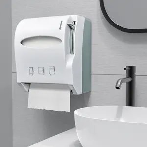 New Manual Plastic Tissue Dispenser for Toilets White Black Wall Mounted Lockable Paper Towel Dispenser