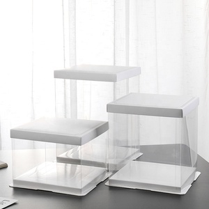 Transparent Plastic <strong>Cake</strong> <strong>Boxes</strong> with Lids <strong>Mini</strong> UV Advantage PET Material Square Shape Embossed Matt Laminated <strong>Cake</strong> Packaging - Product Image 6