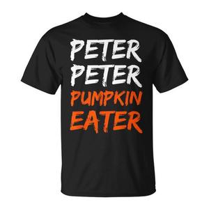 Peter Peter Pumpkin Eater Camiseta de Halloween para adulto unisex negra - Product Image 1