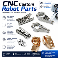 Piezas de Mecanizado CNC de Aluminio y Acero Inoxidable Ligeras de 5 Ejes Personalizadas para Articulaciones y Componentes de Robots Humanoides