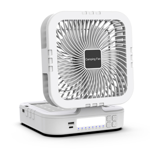Ventilador Cuadrado Portátil Recargable con Energía Solar y Velocidad de Viento Ajustable para Camping y Oficina - Product Image 2