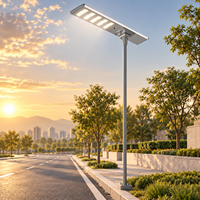 Lampadaires solaires tout-en-un haute puissance 100W 200W 300W 400W 500W, étanches IP66, lampes LED d'extérieur