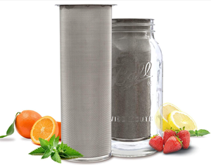 Cafetière à infusion froide et infuseur à thé en pot Mason, durable, en acier inoxydable à maille fine - Product Image 4