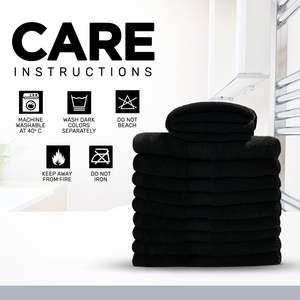 Myooka Terry <b>Black</b> <b>Bath</b> <b>Towel</b> 100% Cotton Soft Woven GSM 500-600 Absorbent & Durable Hotel <b>Towel</b> EU Stock - Product Image 4