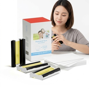 Kit de cartouches d'encre et papier photo compatible <span class=keywords><strong>Canon</strong></span> Selphy CP1300 CP1200 CP1500 CP910 CP900, 108 feuilles, <span class=keywords><strong>format</strong></span> carte postale - Product Image 2