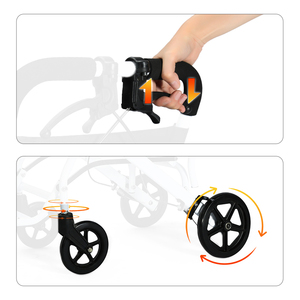 Lega di alluminio pieghevole ultraleggera con freno a mano imbarco e da viaggio per disabili da trasporto - Product Image 6
