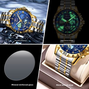 Reloj de Cuarzo para Hombre con Diseño de Cielo Estrellado de Van Gogh, Acero Inoxidable, 43 mm, Resistente al Agua 30 m, Esfera con Agujas, Elegante, para Negocios, Venta al por Mayor - Product Image 4