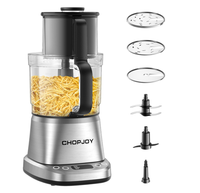Prosesor makanan profesional 7-in-1, penggiling daging sayuran listrik kuat 800W, mangkuk 14 XL, mince dan slice