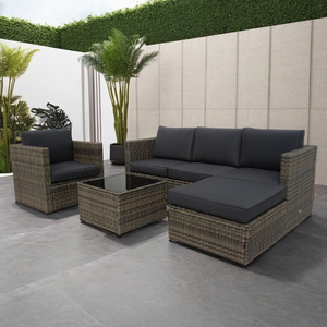 Made in Vietnam Modern Classic All-Weather Rattan Sofa Set KD Steel Frame with Cushions for Garden Outdoor Patio Leisure - Product Image 2
