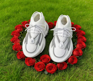 Zapatos de moda con suela gruesa y logotipo personalizado para hombre - zapatos deportivos casuales con suela gruesa estilo nave espacial, zapatos deportivos blancos - Product Image 3