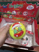 Jouet à presser visqueux à remontée lente en TPR, motif visage de chien Sumshers, thème Noël, cadeau en sachet OPP, vente en gros
