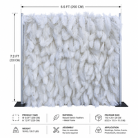 Panneau mural de fleurs artificielles en soie 3D 7D 5D blanc de 2,4 m x 2,4 m, déroulable, pour décor de mariage, Noël et remise de diplôme