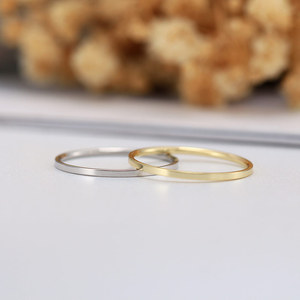 925 Sterling Zilver 14K Goud Verguld Paar Gladde <span class=keywords><strong>Ring</strong></span> 1mm-3mm Band Simpele <span class=keywords><strong>Ring</strong></span> Eenvoudige Zilveren <span class=keywords><strong>Ring</strong></span> voor Mannen - Product Image 2