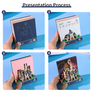 <span class=keywords><strong>Bloc</strong></span>-notes 3D Romantique Château <span class=keywords><strong>Magique</strong></span> Sakura, Calendrier 2027, Palais des Contes de Fées Lumineux, Sculpture en Papier, <span class=keywords><strong>Bloc</strong></span> de Notes en Papier - Product Image 4