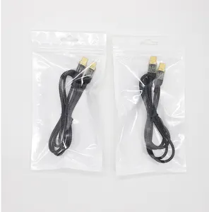 Wholesale Pd 27w Transparent Type C Alloy Braided V8 Tope C Data Cable Charging Type C Usb 8 Pin Charger Iso Data Cable