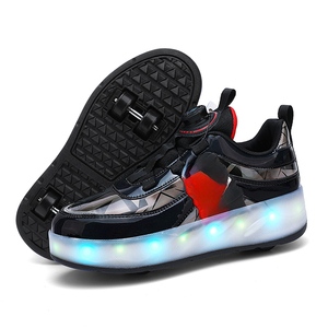 Enfants pour chaussures espace cuir supérieur semelle intermédiaire en caoutchouc Invisible Light-Up Design amovible petites roues sport <span class=keywords><strong>patins</strong></span> <span class=keywords><strong>à</strong></span> <span class=keywords><strong>roulettes</strong></span> - Product Image 4