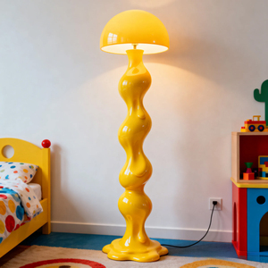 Lámpara de Pie LED Moderna en Espiral Azul, Control Táctil, Altura Ajustable, Luz Blanca Cálida, Cuerpo de Plástico, Diseño Escultural de Gran Tamaño - Product Image 4