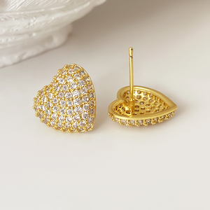 Nouvelles <span class=keywords><strong>idées</strong></span> <span class=keywords><strong>de</strong></span> produits foxi, micro-zircon, <span class=keywords><strong>fil</strong></span>, cercle géométrique, coréen, plaqué or 18 carats, matériau en cuivre, boucles d'oreilles en forme <span class=keywords><strong>de</strong></span> cœur pour femmes - Product Image 4