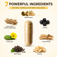 Capsules ODM personnalisées Man Plus Extra, 7 ingrédients naturels, amélioration de la performance masculine, amélioration de l'humeur, amélioration de la circulation sanguine, complément alimentaire à base de plantes