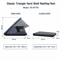 Tente de toit rigide en aluminium, tente de camping à ouverture rapide, imperméable, pour SUV 4x4 et voyages tout-terrain