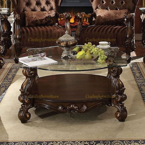 Ghế Sofa Phòng Khách Thiết Kế Kiểu Mỹ Trung Cổ Bộ Ghế Sofa Bọc Vải Cấu Trúc Bằng Gỗ Chạm Khắc Bằng Tay Sang Trọng - Product Image 3