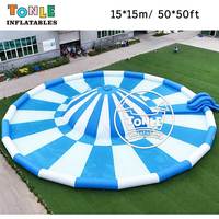 Jeux de plein air, toboggan gonflable commercial pour parc aquatique terrestre avec piscine pour location de fête