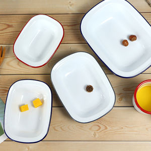 Bandeja para asar de acero esmaltado, bandeja para Tartas, asador, contenedores de alimentos - Product Image 6