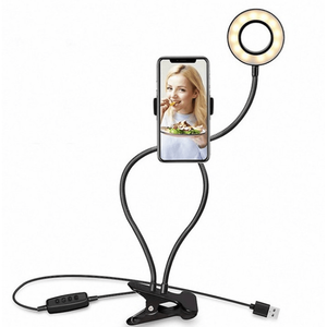 Aro de Luz LED para Selfies con Soporte Ajustable y Abrazadera para Equipos de Transmisión en Vivo - Product Image 4