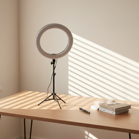 Lampe annulaire LED 18 pouces en métal 2026 pour selfie, vidéo, maquillage, photographie, 60W, couleur réglable, pour vidéos courtes en direct