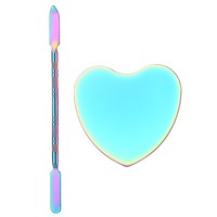 Palette de maquillage en forme de cœur en acier inoxydable couleur argent