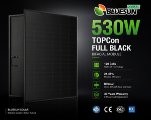 Paneles Solares Negros Tipo N Topcon de 530W de Alta Eficiencia (24.48%) para Sistemas Solares Domésticos con Garantía de 30 Años - Product Image 4