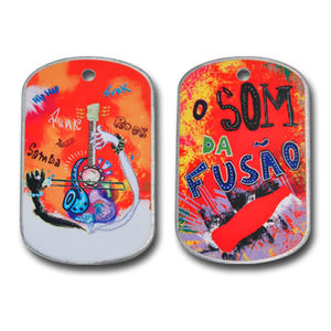 Minimalist Style Stainless <b>Steel</b> Dog Tags with <b>Rivet</b> Embellishments and Custom Printed Logos - Product Image 6