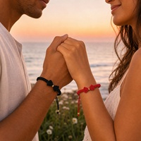 Bracelet Go2boho en fil de nylon avec nœud papillon, perle plaquée or 18 carats, réglable, tendance, unisexe, cadeau, bijoux