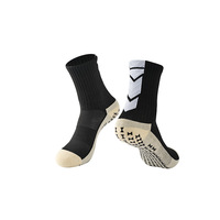 Vente en gros médias personnalisés Calcetines Calcetas De Futbol hommes coton Football Compression anti-dérapant Grip chaussettes de sport