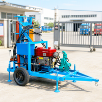 Petite machine de forage de puits d'eau rotative hydraulique diesel de 35 CV certifiée CE, remorquable, pour l'irrigation agricole et le forage de sondages