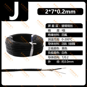Cable Termopar Blindado Tipo J Tznuoyi 2*7*0.2mm con Aislamiento de PTFE y Blindaje Trenzado para Medición de Temperatura - Product Image 4