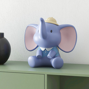 Cute Baby Elephant Resin Ornament Blue White Home Decoration Desk Craft Gift Artistic Animal Shape - Product Image 2