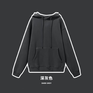 Sweat à capuche noir avec logo personnalisé Pull à capuche oversize en cachemire pour hommes européens - Product Image 2