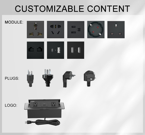 Hidden Office Meeting <strong>Table</strong> <strong>Pop</strong> up Desk Power <strong>Socket</strong> Outlet with USB Connector Aluminum Alloy Tabletop <strong>Socket</strong> - Product Image 2