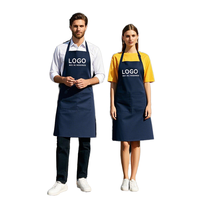 Tablier de cuisine en coton à taille ajustable avec logo personnalisé pour hommes femmes écologique à la mode résistant à l'eau réutilisable pour la maison